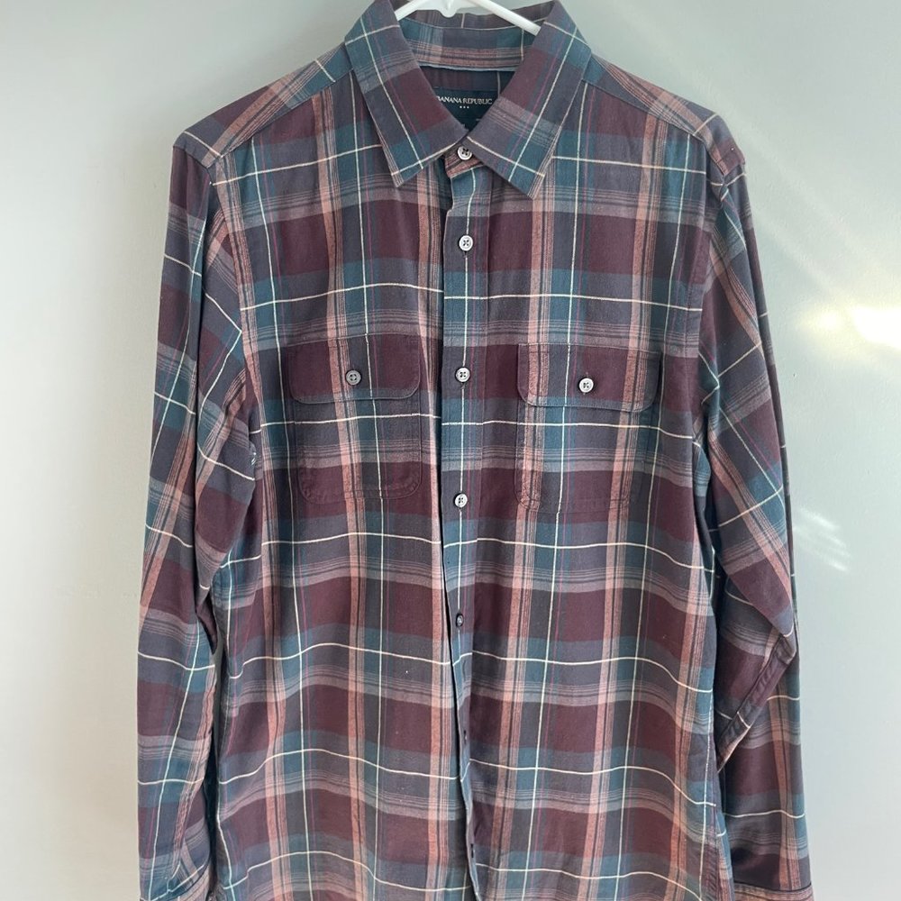 Banana Republic Burgundy Flannel Shirt